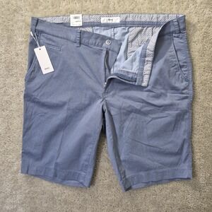 BRAX Mens Shorts 42 Bermuda Bari Blue Cotton Lyocell Stretch Casual Academia